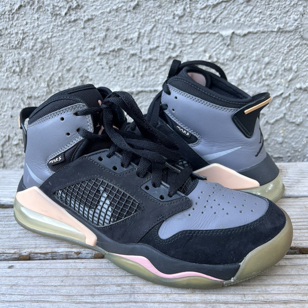 Jordan Shoes Men Size 7.5 Mars 270 Black Gray Pink Sneakers Bubble